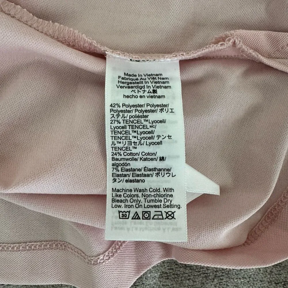 NTW J.Crew Performance Piqué Polo Shirt Light Pink Short Sleeve XL Tall